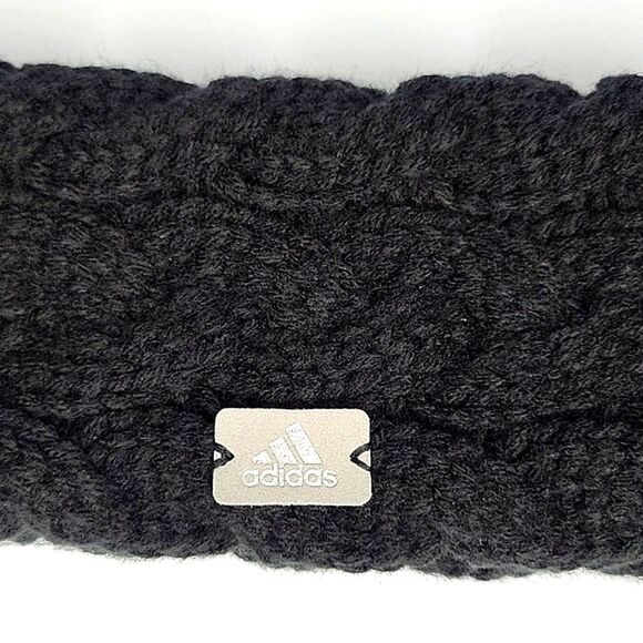 ADIDAS NWOT Black Braided Cable Knit 100% Acrylic Ear Warmer Headband OS - Picture 5 of 11